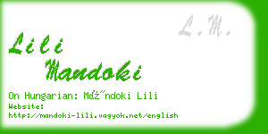 lili mandoki business card